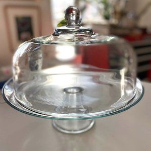 Glass Pedestal Cake Stand  and Dome